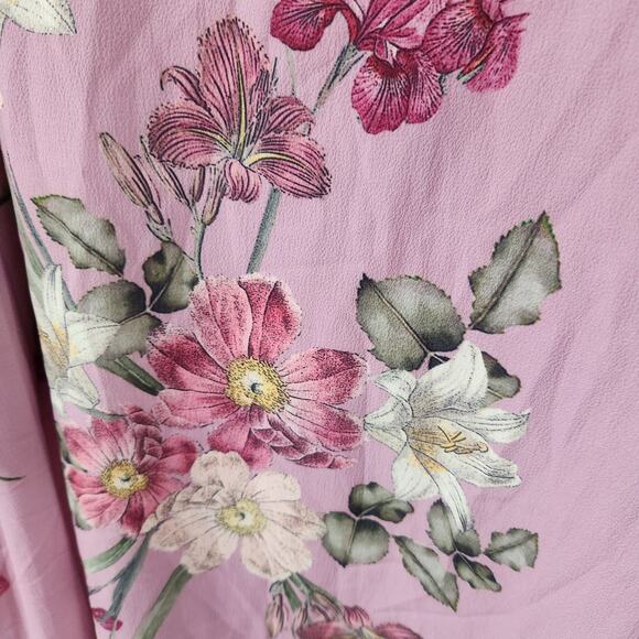 City Chic Light Purple Floral Cold Shoulder Short Sleeve Top Size 22 - Picture 5 of 8